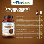 FineLand French Maritime Pine Bark Extract 450 mg - 200 Vegetarian Capsules - image 5