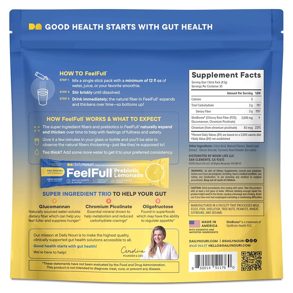 Daily Nouri FeelFull Prebiotic Fiber Drink Mix for Fullness - 30 Packs - image 2