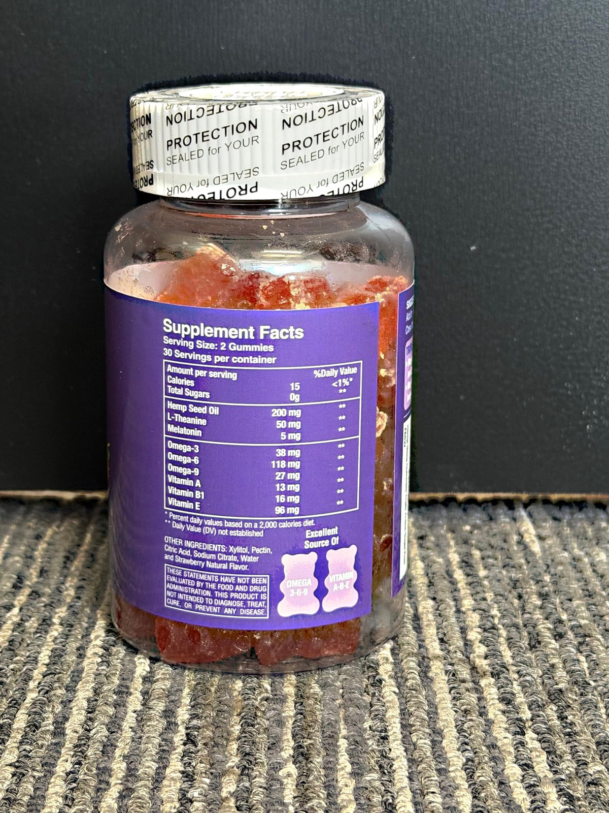 HEMPWAY Hemp Gummies for Sleep with L-Theanine and Melatonin - 60 Gummies - image 3