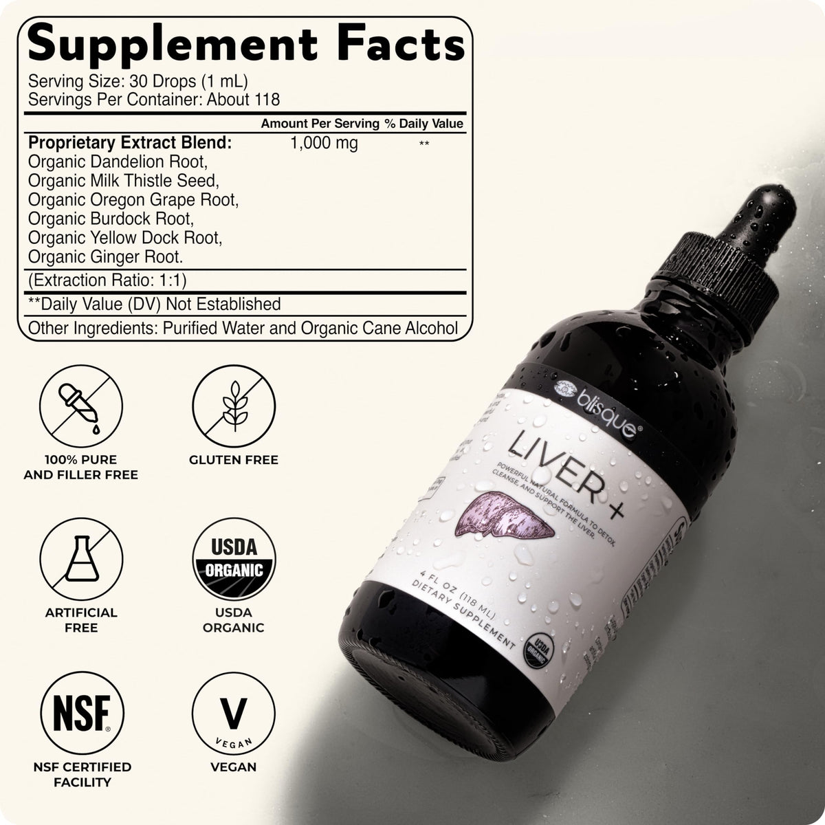 Blisque Organic Liver Support Complex Liquid - 118 Servings - image 6