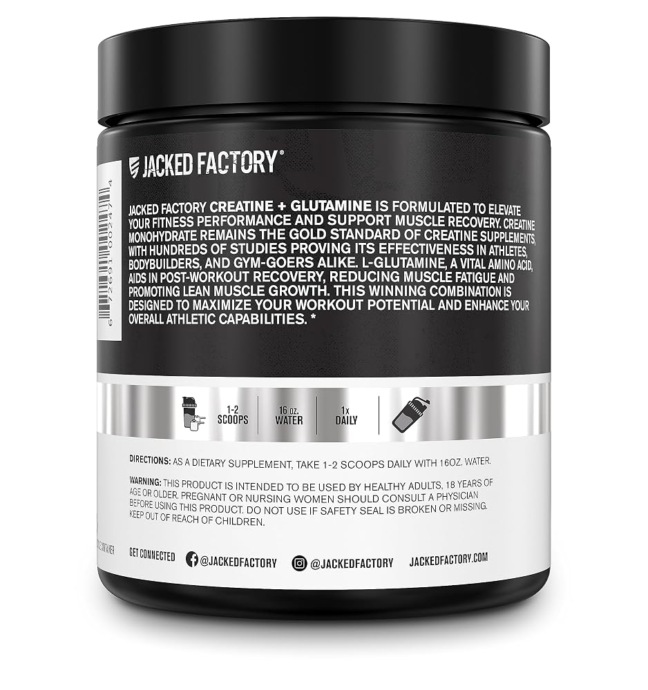 Jacked Factory Creatine + Glutamine - Creatine Supplement