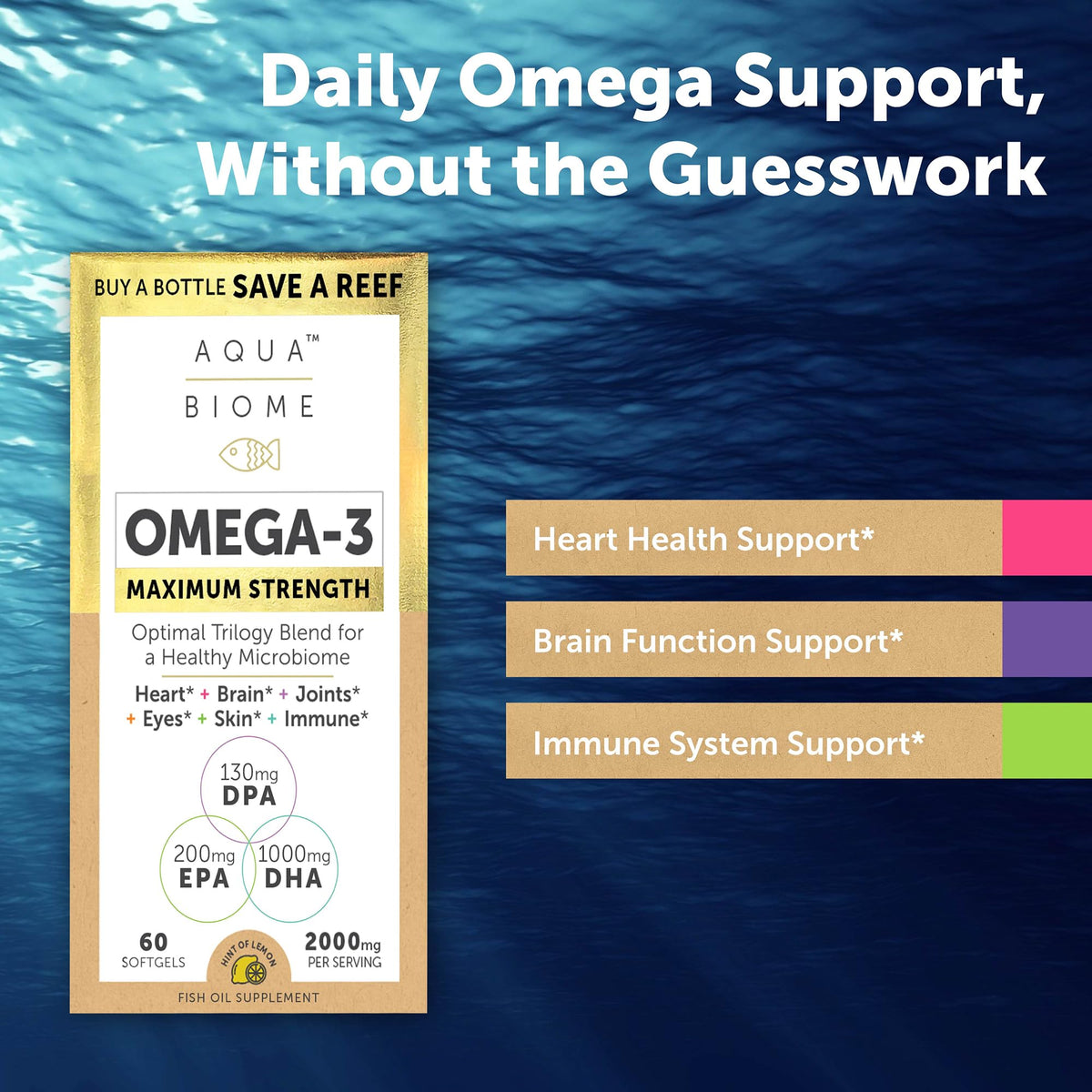 Enzymedica Aqua Biome Maximum Strength Omega 3 Fish Oil