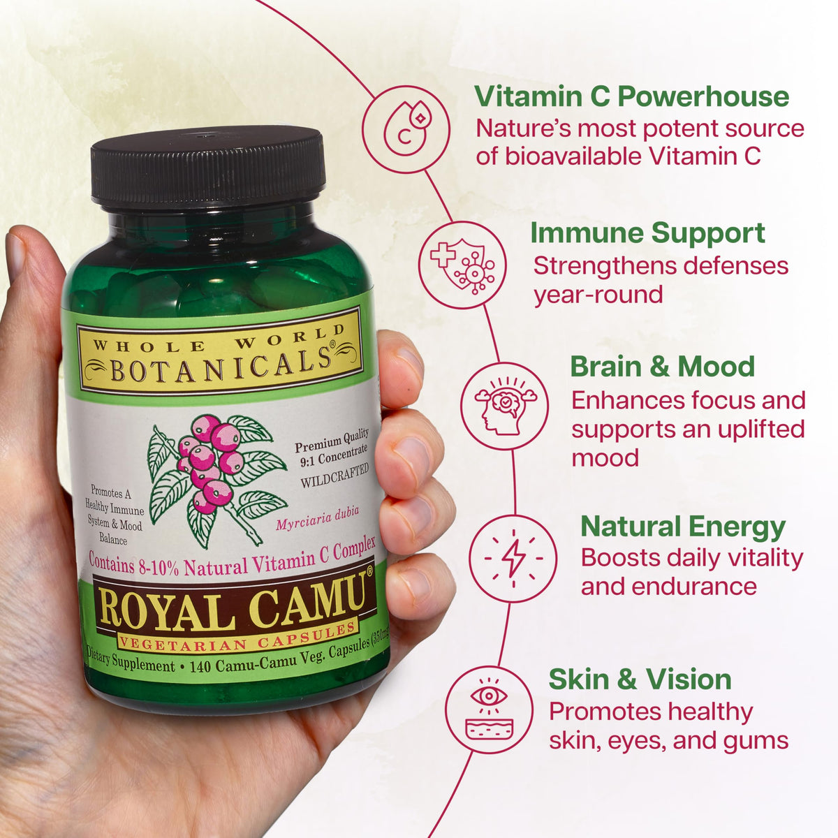 Whole World Botanicals Royal Camu Vitamin C - 140 Capsules - image 3