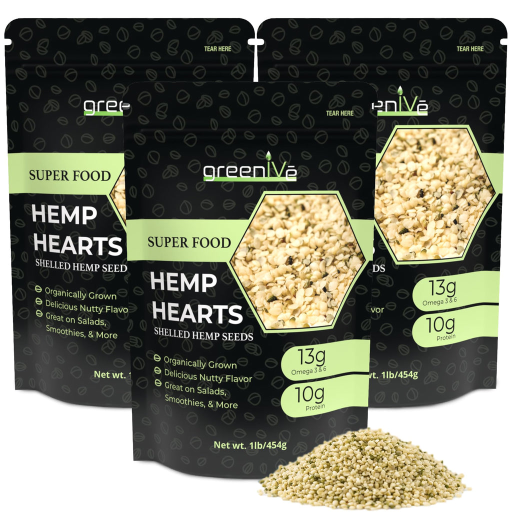 GreenIVe Hemp Hearts Raw Hulled Seeds - 3 Pounds