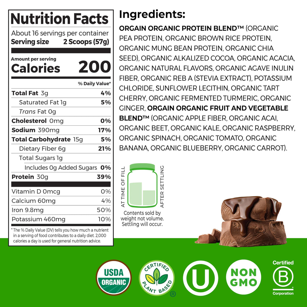 Orgain Organic 30g Vegan Plant Protein Powder