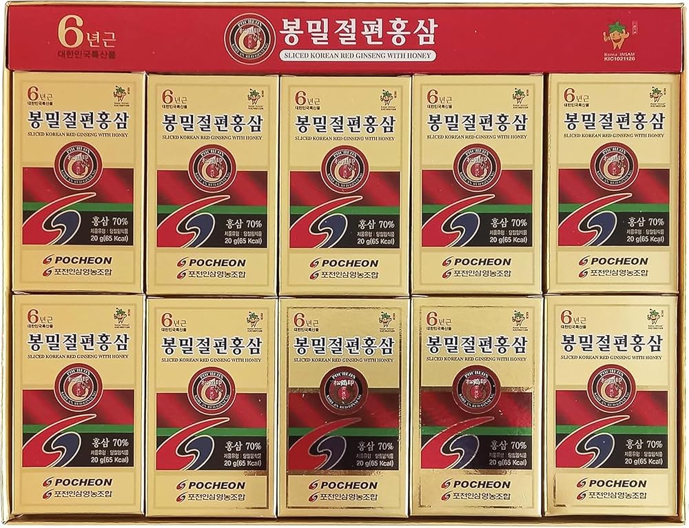 Pocheon 6 Years Korean Red Ginseng Sliced with Honey - 200g