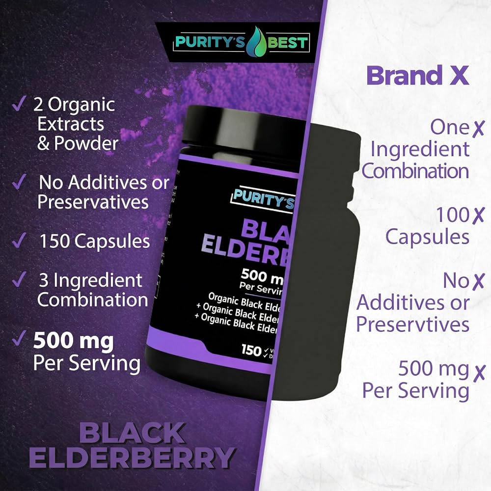 Purity's Best Black Elderberry Extract Complex Immune Support - 150 Capsules - image 5
