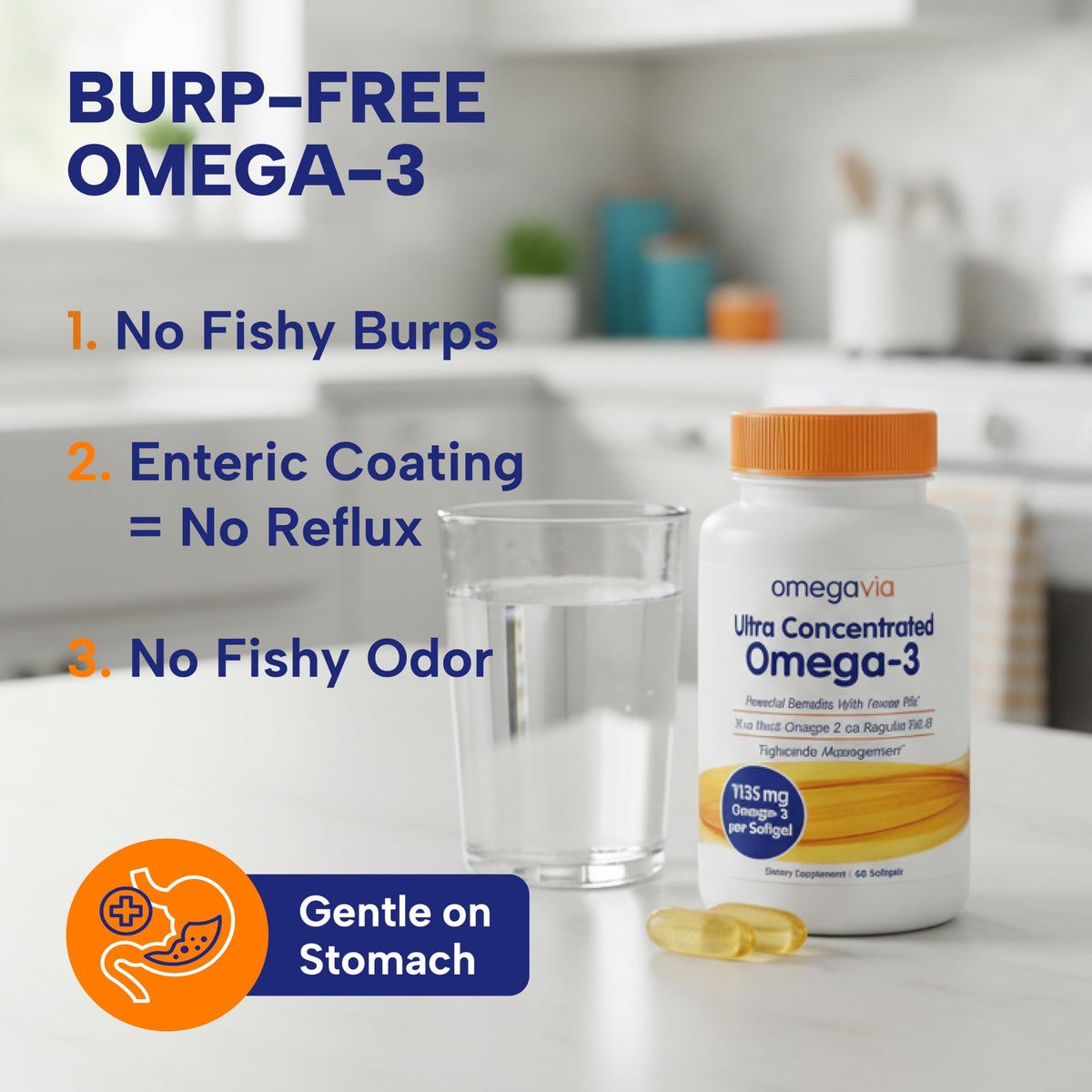 OmegaVia Ultra Concentrated Omega 3 Fish Oil 1135 mg - 60 Softgels - image 4