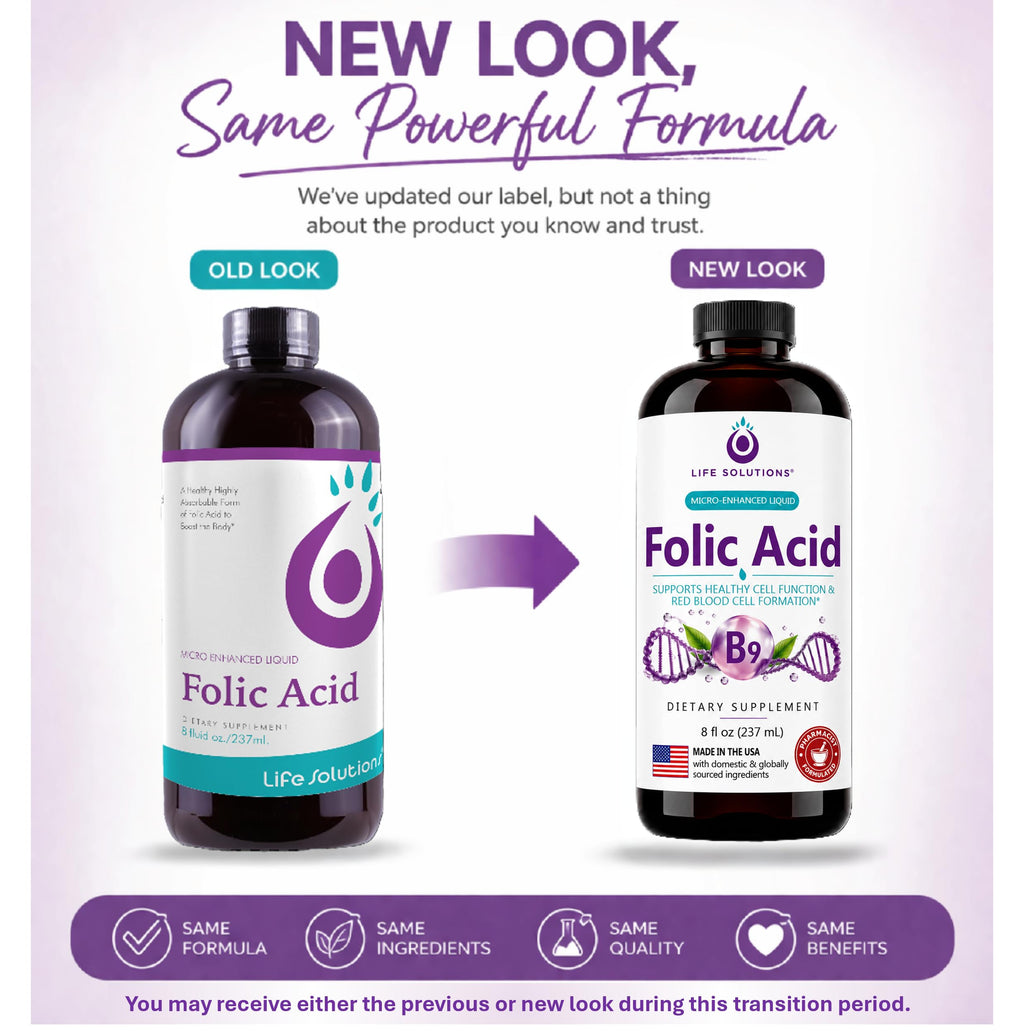 Life Solutions Liquid Vitamin B9 Folic Acid 800mcg Berry - 8oz - image 8