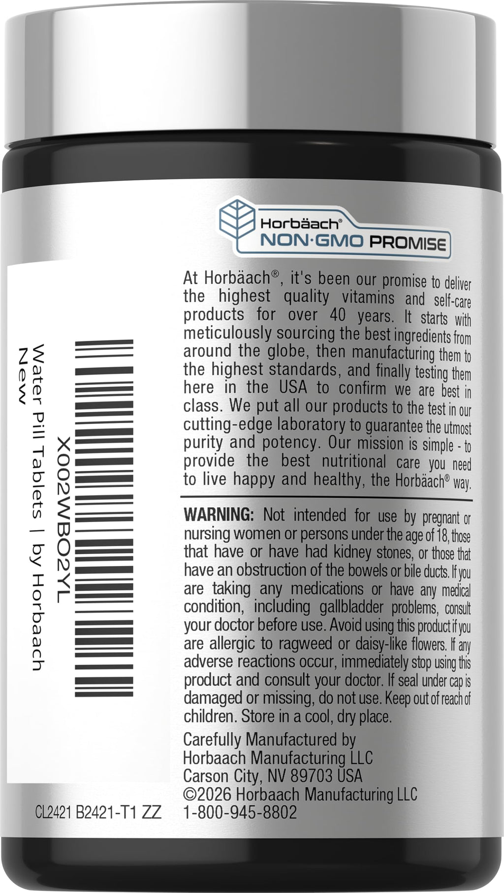 Horbäach Water Pills Super Strength - 120 Tablets - image 3