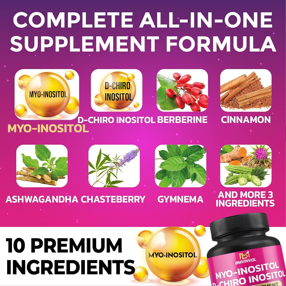 BMVINVOL Inositol Supplement with Berberine & Ashwagandha - 150 Capsules - image 3