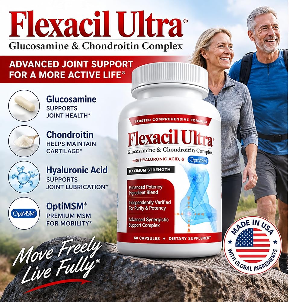 Flexacil Ultra Joint Support Glucosamine Chondroitin MSM - 60 Capsules - image 2