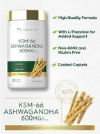 Carlyle KSM-66 Ashwagandha Root Extract 600mg - 120 Caplets - image 4
