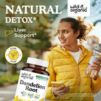 Wild & Organic Dandelion Root Capsules Liver Support - 120 Capsules - image 2