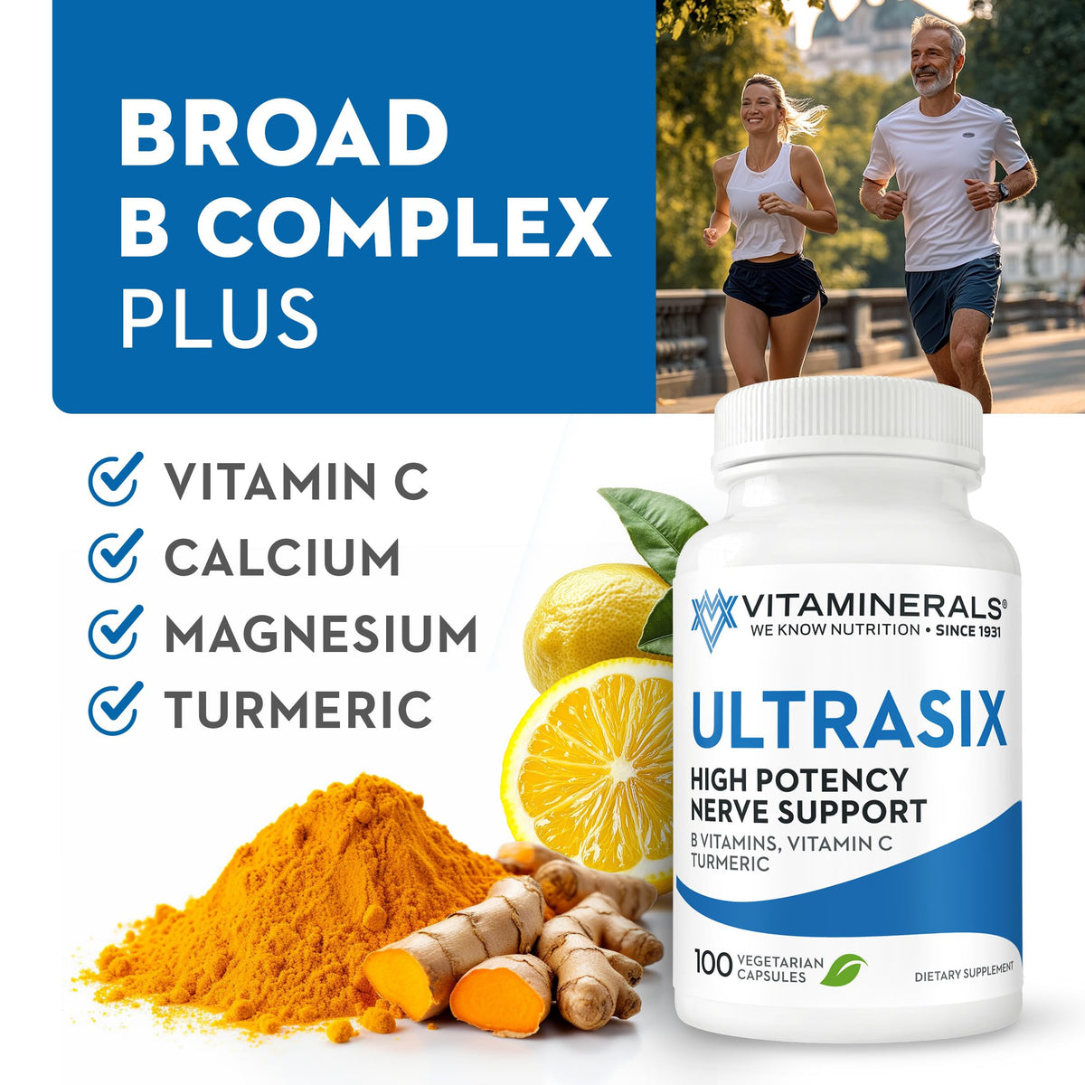 Vitaminerals 56 Ultrasix Nerve Energy Immune Support - 100 Vegetarian Capsules - image 5