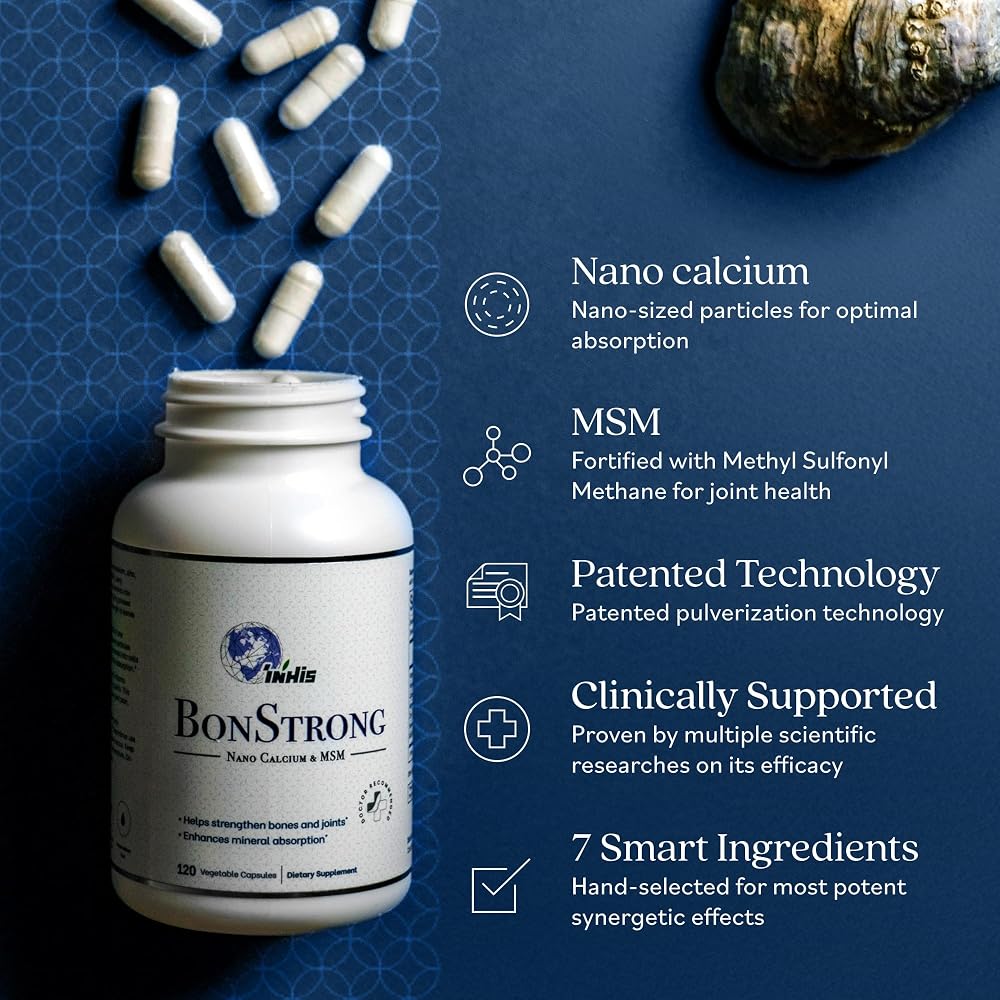 BonStrong Nano Calcium Supplement with MSM Bone Support - 120 Capsules - image 7