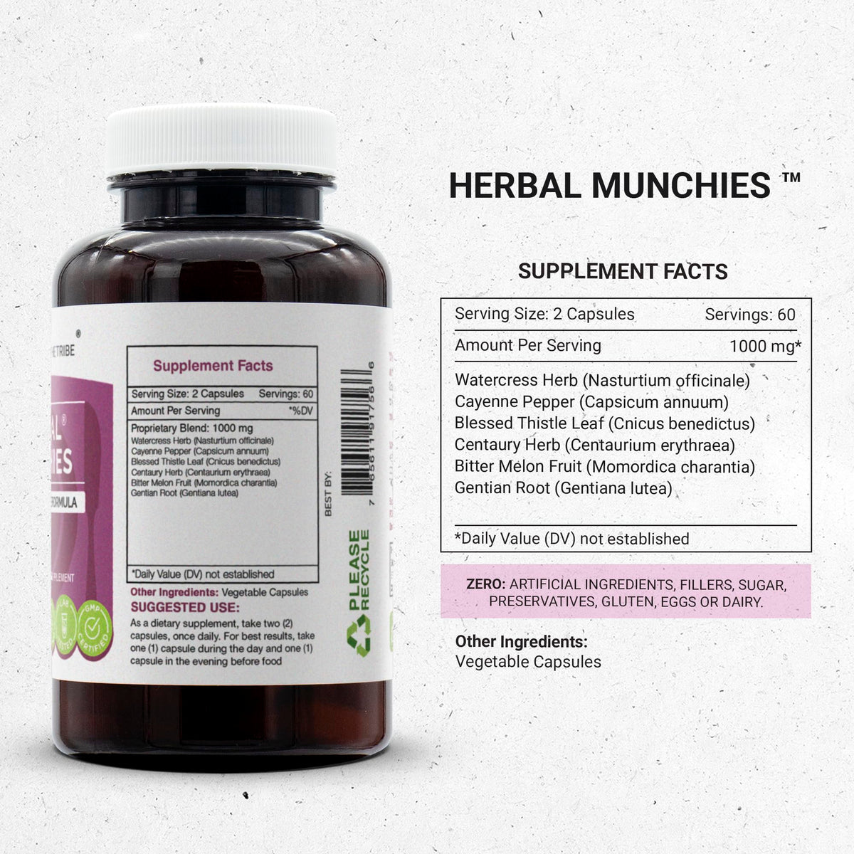 Secrets of the Tribe Herbal Munchies 60/120 Capsules