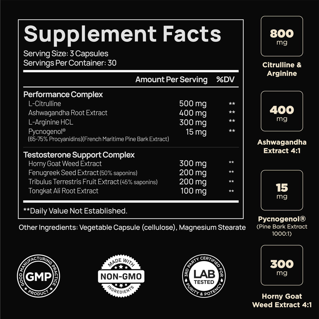TERRA ELMNT Testosterone Booster for Men with Ashwagandha - 90 Capsules - image 2