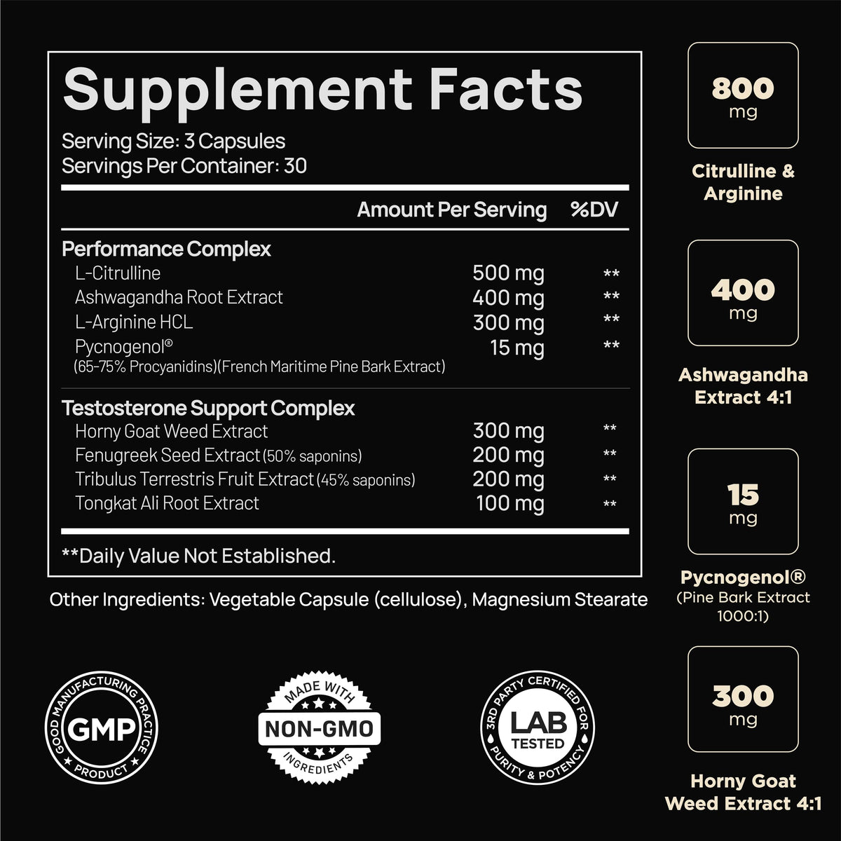 TERRA ELMNT Testosterone Booster for Men with Ashwagandha - 90 Capsules - image 2