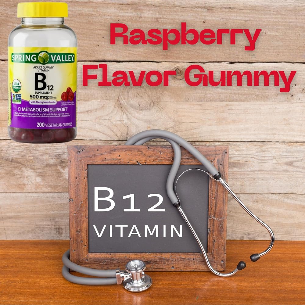 ME GUSTA SHOP Spring Valley B12 500 mcg Gummies Raspberry Flavor - 200 Gummies - image 7