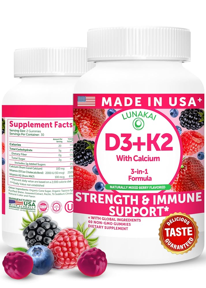 Lunakai Vitamin D3 Gummies for Adults and Kids - Tastiest Proprietary