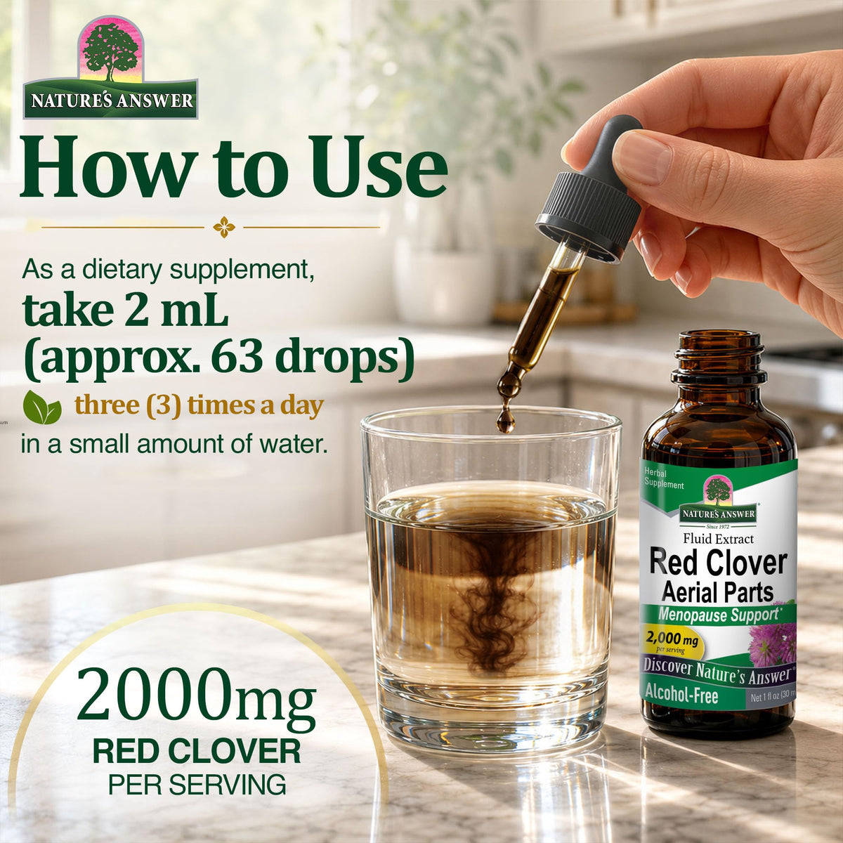 Nature's Answer Red Clover Extract Alcohol-Free Liquid - 1 Fl Oz - image 7