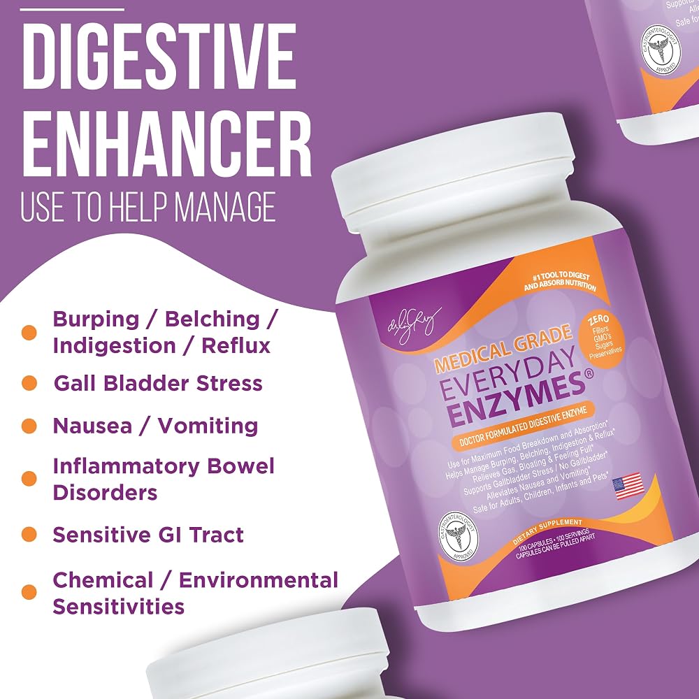 Dr. Liz Cruz Everyday Enzymes Digestion Supplement - 100 Vegetarian Capsules - image 3