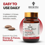 Bee and You Ginseng Tablets with Royal Jelly and Propolis - 60 Tablets - image 3