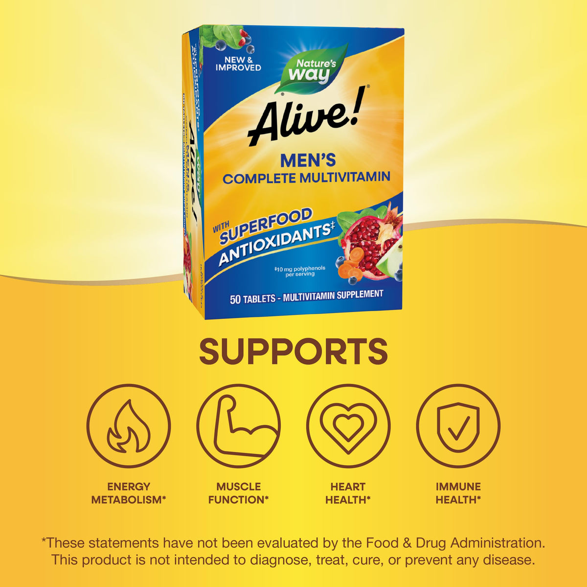 Nature's Way Alive! Men's Complete Daily Multivitamin - 50 Tablets - image 5