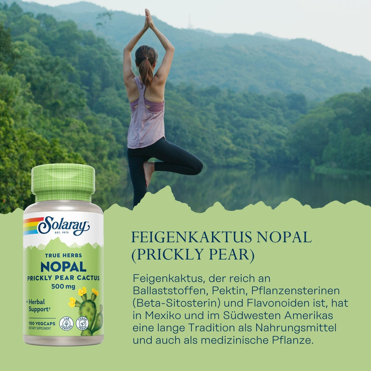 SOLARAY Nopal Prickly Pear Cactus Vegetarian Capsules - 100 Count - image 2