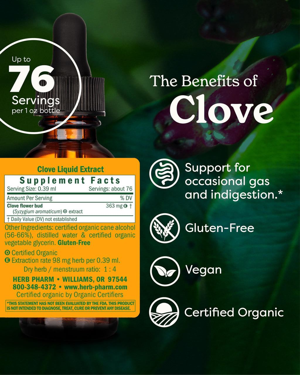 Herb Pharm Certified Organic Clove Extract