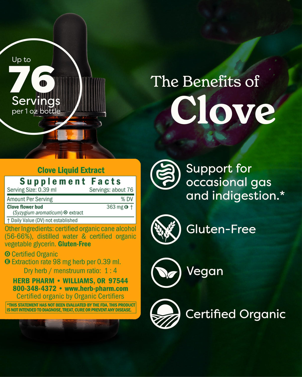 Herb Pharm Certified Organic Clove Extract