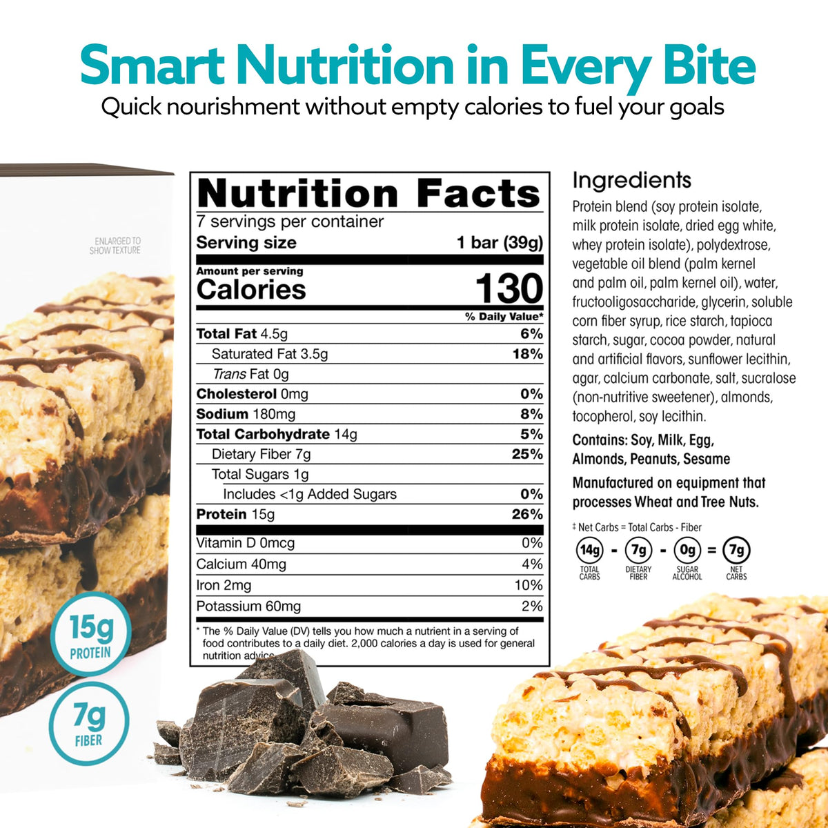 WonderSlim High Protein High Fiber Bars Fluffy S'more Crisp - 7 Pack - image 2