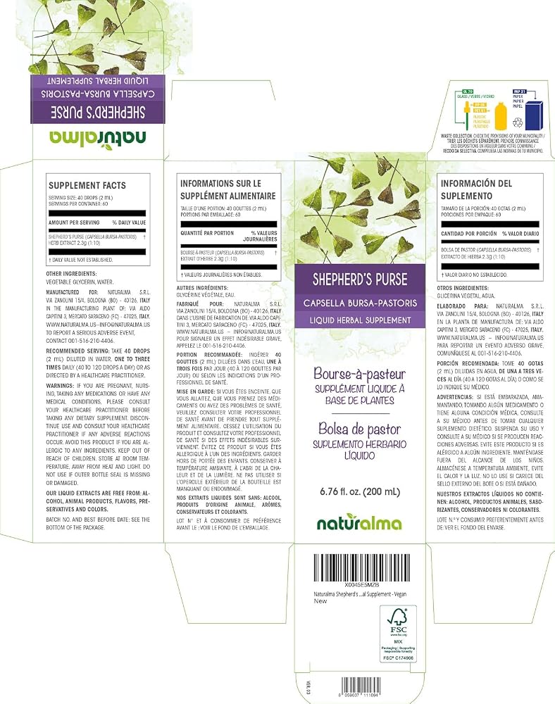 Naturalma Shepherd's Purse Herb Liquid Extract - 6.76 fl oz - image 2