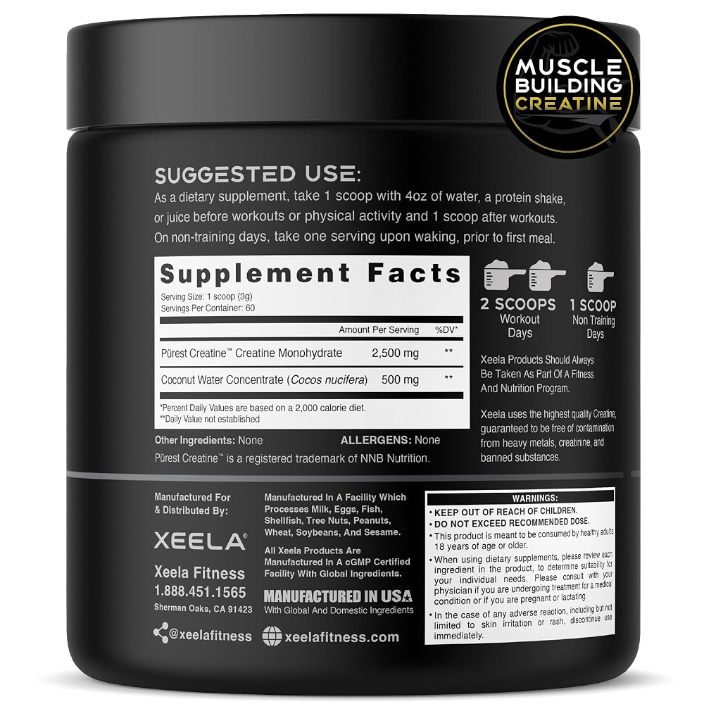 XEELA Creatine Powder for Lean Muscle Gain - 60 Servings - image 2