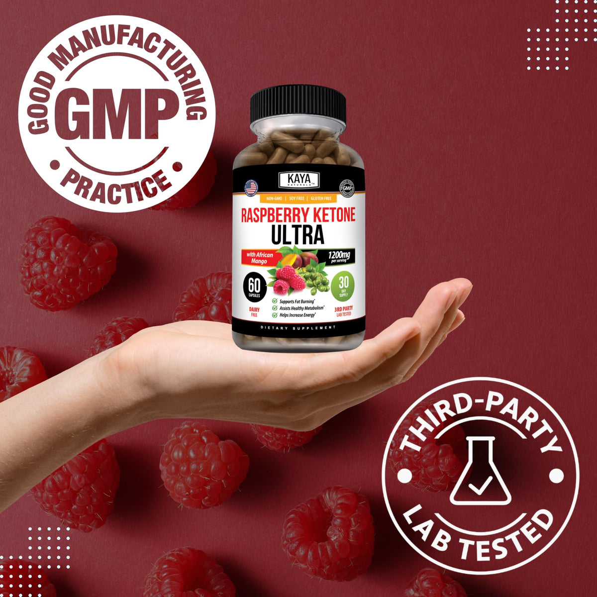 Kaya Naturals Raspberry Ketone Weight Loss Supplement