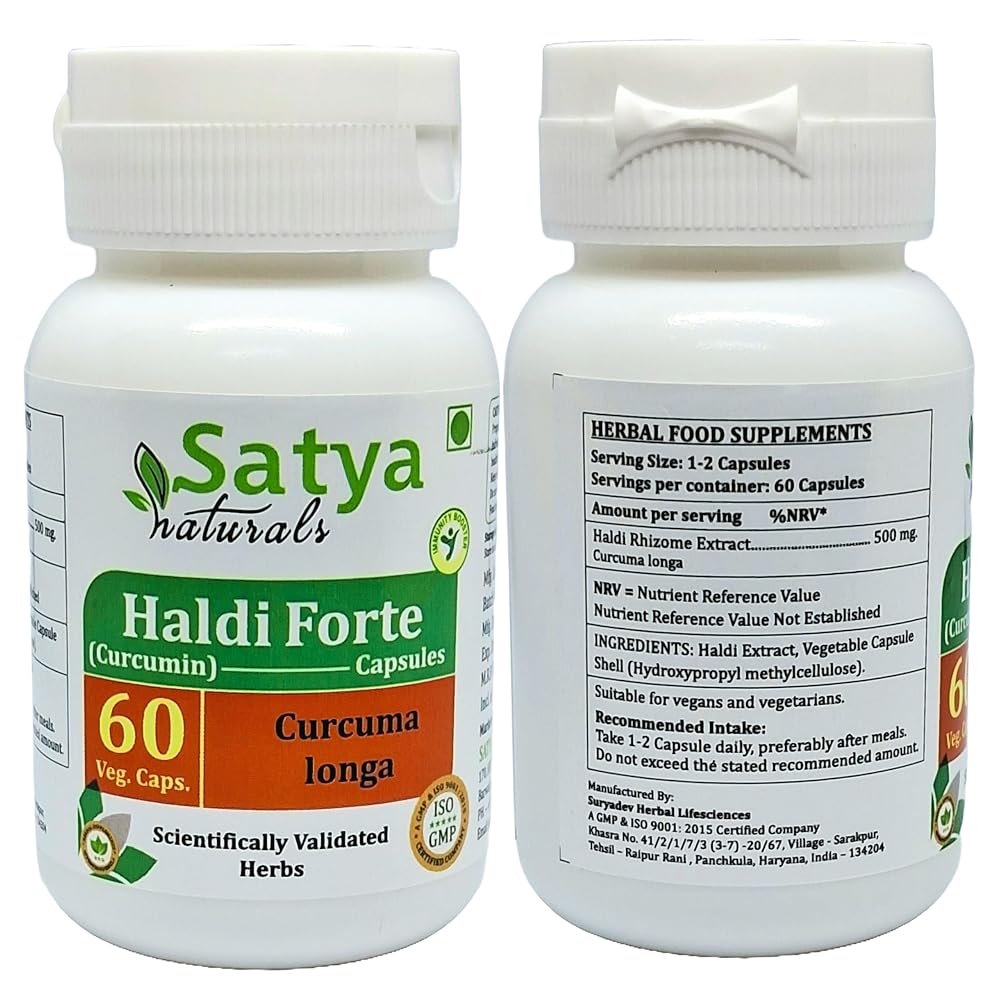 Satya Naturals Haldi Forte Turmeric Extract 500 mg - 120 Capsules - image 2