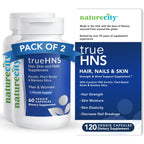 NatureCity True-HNS Hair & Nails Supplement Plant Based Biotin - 120 Capsules