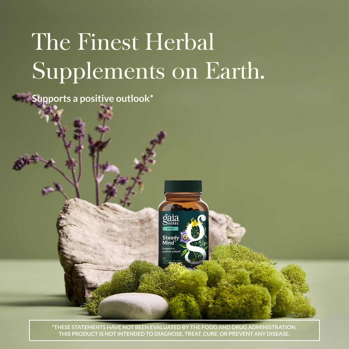 Gaia Herbs Steady Mind Herbal Supplement - 60 Vegan Capsules - image 2