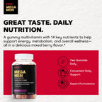GNC Mega Men Multivitamin Gummy Mixed Berry - 120 Count - image 3