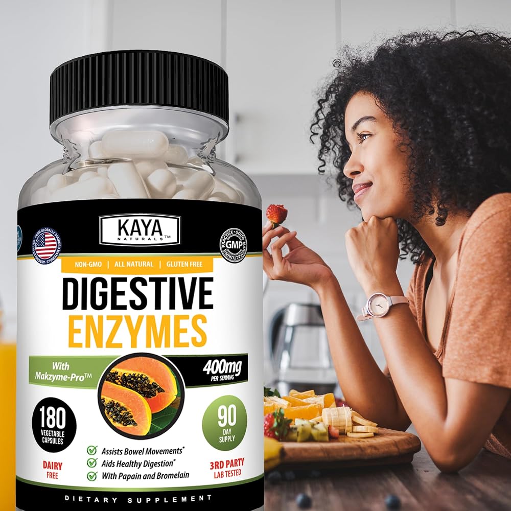Kaya Naturals Digestive Enzymes with Probiotics - 180 Capsules - image 7