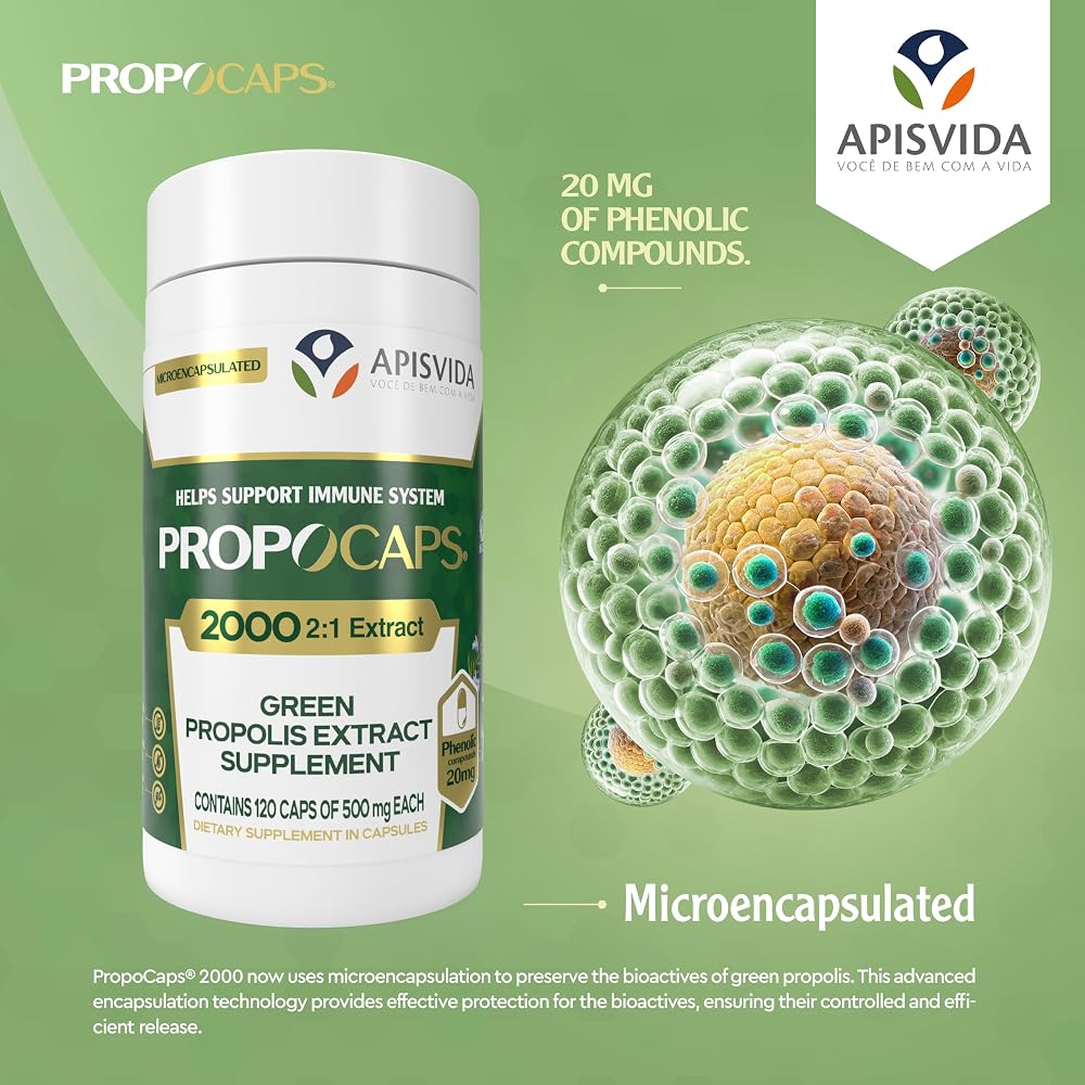 APIS VIDA Green Propolis Extract Capsules Immune Support - 120 Capsules - image 2