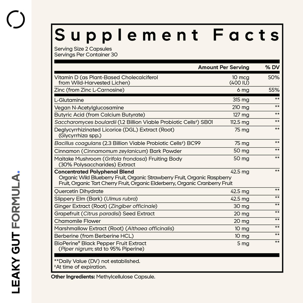 Codeage Leaky Gut L-Glutamine & Berberine - 60 Capsules - image 2