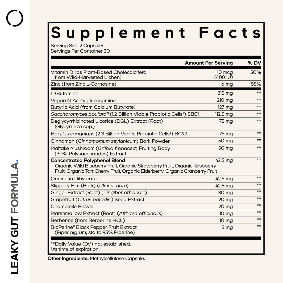 Codeage Leaky Gut L-Glutamine & Berberine - 60 Capsules - image 2