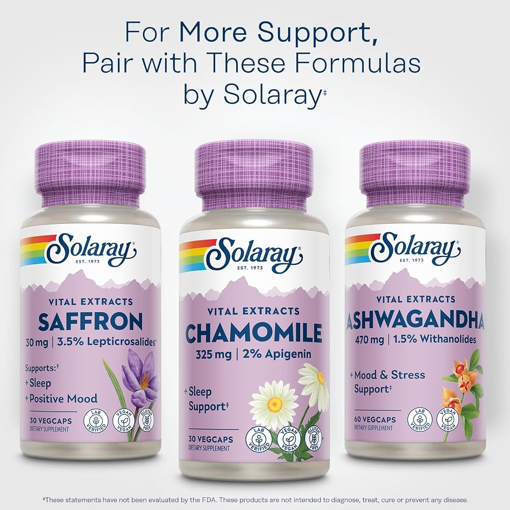 SOLARAY Chamomile Extract 325 mg Standardized - 30 Vegetarian Capsules - image 6