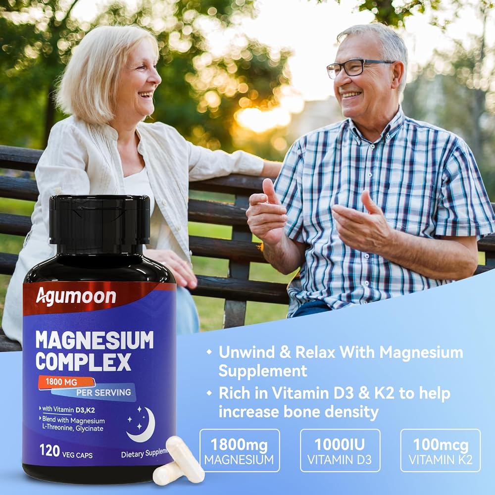 Agumoon Magnesium Supplement with Vitamin D3 K2