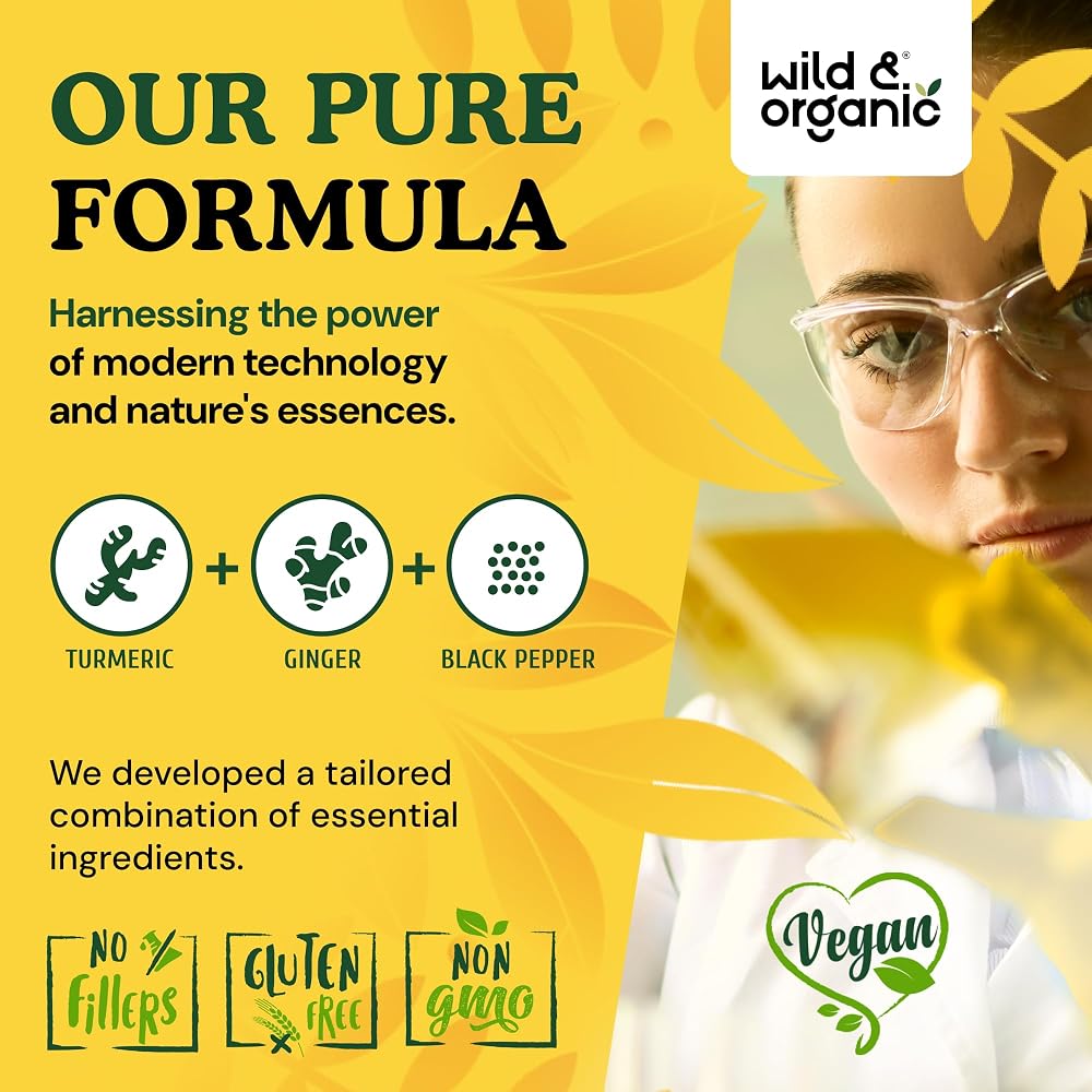Wild & Organic Turmeric and Ginger Supplement Capsules - Mobility
