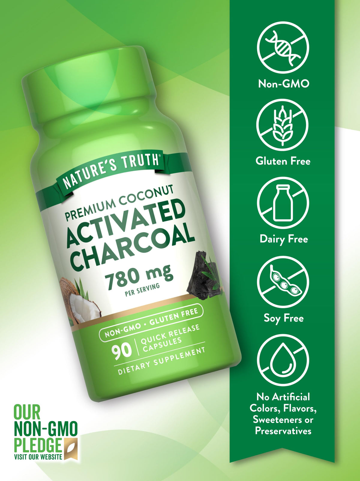 Nature's Truth Activated Charcoal Capsules - 90 Count - image 3