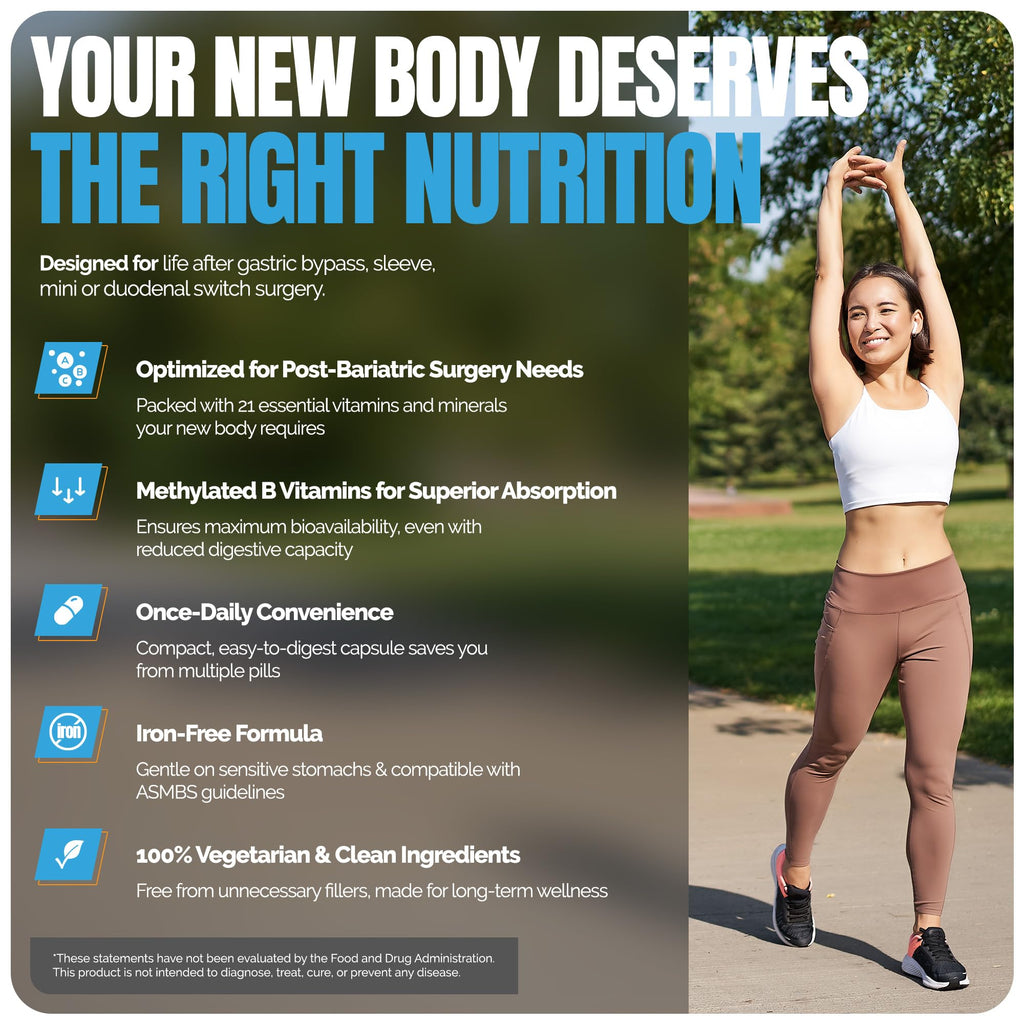 Shiny Leaf Bariatric Multivitamin Without Iron, Methylated, Once Daily