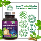 Nature's Strength Ashwagandha Supplements 1100mg - High-Absorption